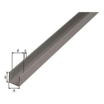 U-PROFIL ALUMINIUM 1000X15X8MM