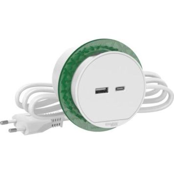 BORDSENHET SCHNEIDER ELECTRIC MINI USB-A/C 6CM VIT