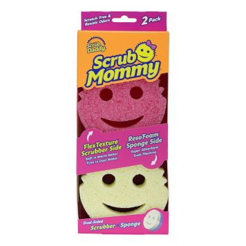 RENGÖRINGSSVAMP SCRUB DADDY MOMMY TWIN ROSA 2-PACK