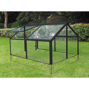 DRIVHUS JUMBO TILL PALLKRAGE SVART/GLAS 120X80CM