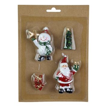 JULDEKORATION JULFIGURER VIT/GRÖN/RÖD 4-PACK                       