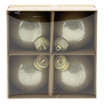 JULGRANSKULOR GLITTER 8CM GULD 4-PACK                             