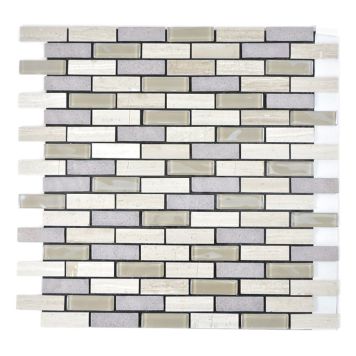 MOSAIK SJÄLVHÄFTANDE GLAS/STEN BEIGE 30X30CM PRIS PER ARK