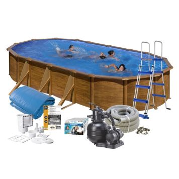 POOL SWIM & FUN OVAL KIT 20893L 120X601X375CM NATUR