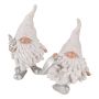 TOMTE MED GRAN 15CM VIT/SILVER