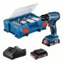 VERKTYGSPAKET BOSCH PROFESSIONAL GEX+GSR 18V 2X2.0AH