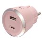 USB-LADDARE CAPIDI MED TIMER USB/USB-C 17W ROSA