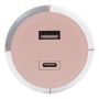 USB-LADDARE CAPIDI MED TIMER USB/USB-C 17W ROSA