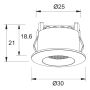 DOWNLIGHT DESIGNLIGHT MINI Ø30MM 1,2W VIT 10-PACK