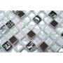 MOSAIK SQUARE CRYSTAL MIX VIT 1,5X1,5CM PRIS PER ARK