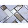 MOSAIK KRISTALL/STEN/METALL VIT/BEIGE 30X30CM PRIS PER ARK