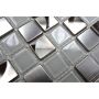 MOSAIK SQUARE CRYSTAL/STEEL MIX VIT 32,7X30,2CM PRIS PER ARK