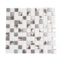 MOSAIK SQUARE CRYSTAL/STEEL MIX VIT 32,7X30,2CM PRIS PER ARK